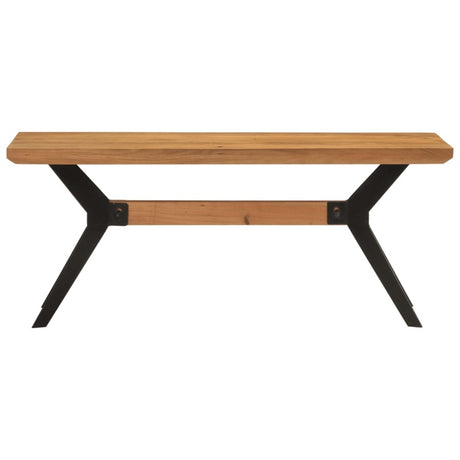 vidaXL Dining Bench 110x40x46 cm Solid Wood Acacia and Steel