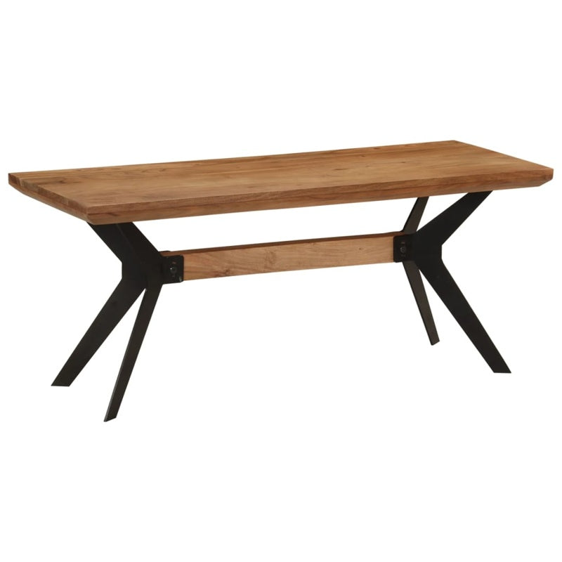 vidaXL Dining Bench 110x40x46 cm Solid Wood Acacia and Steel