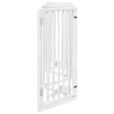 vidaXL Dog Gate with Door Foldable 6 Panels White 300 cm Poplar Wood