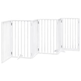 vidaXL Dog Gate with Door Foldable 6 Panels White 300 cm Poplar Wood