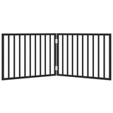 vidaXL Dog Gate Foldable 2 Panels Black 160 cm Poplar Wood