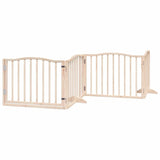 vidaXL Dog Gate with Door Foldable 4 Panels 320 cm Poplar Wood