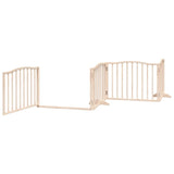 vidaXL Dog Gate with Door Foldable 4 Panels 320 cm Poplar Wood