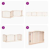 vidaXL Dog Gate with Door Foldable 4 Panels 320 cm Poplar Wood