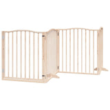 vidaXL Dog Gate with Door Foldable 4 Panels 320 cm Poplar Wood