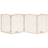 vidaXL Dog Gate with Door Foldable 4 Panels 320 cm Poplar Wood