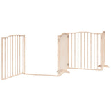 vidaXL Dog Gate with Door Foldable 4 Panels 320 cm Poplar Wood