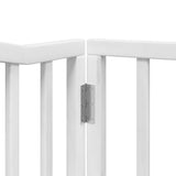 vidaXL Dog Gate with Door Foldable 4 Panels White 320 cm Poplar Wood