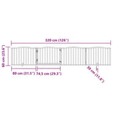 vidaXL Dog Gate with Door Foldable 4 Panels White 320 cm Poplar Wood