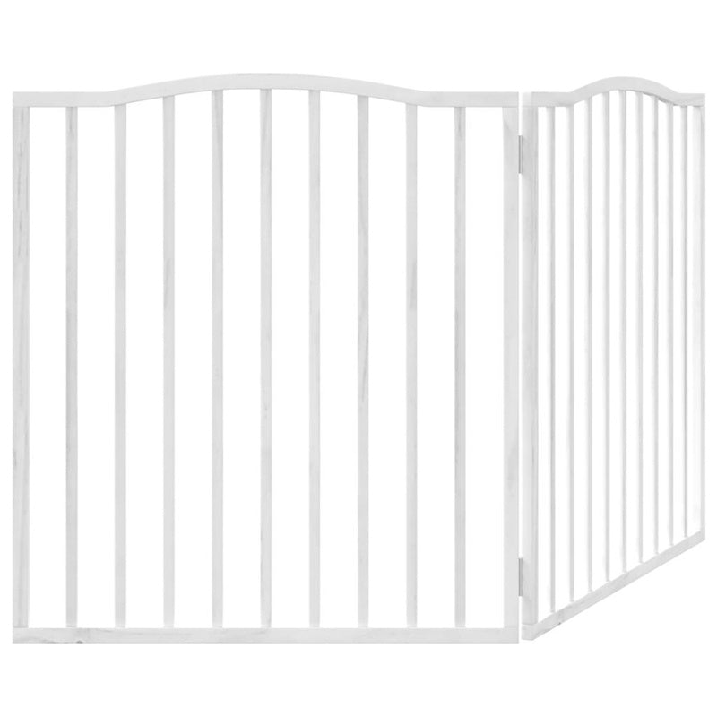 vidaXL Dog Gate Foldable 2 Panels White 160 cm Poplar Wood