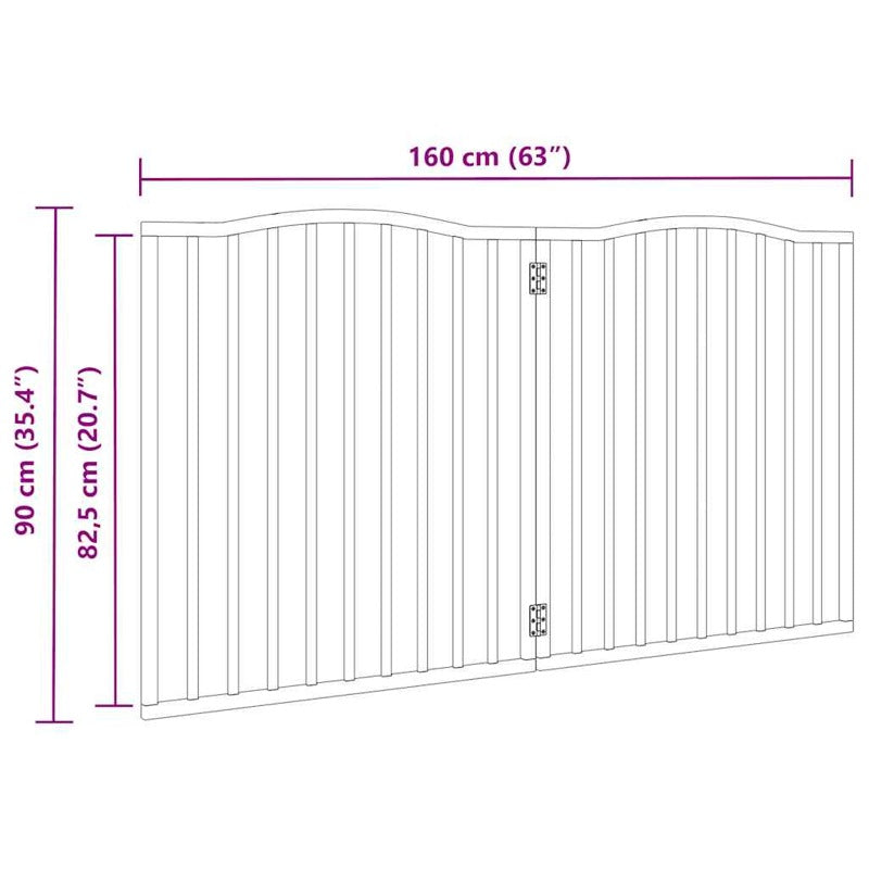 vidaXL Dog Gate Foldable 2 Panels White 160 cm Poplar Wood