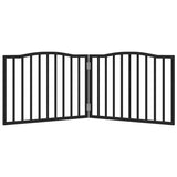 vidaXL Dog Gate Foldable 2 Panels Black 160 cm Poplar Wood