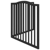 vidaXL Dog Gate Foldable 2 Panels Black 160 cm Poplar Wood