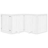 vidaXL Dog Gate with Door Foldable 4 Panels White 320 cm Poplar Wood