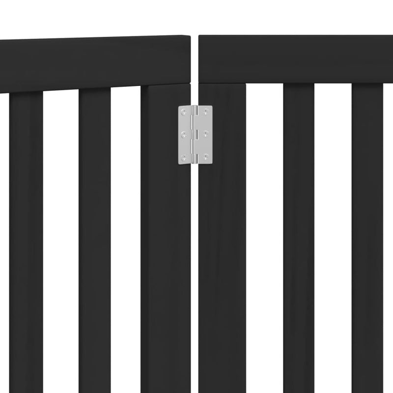 vidaXL Dog Gate Foldable 3 Panels Black 150 cm Poplar Wood