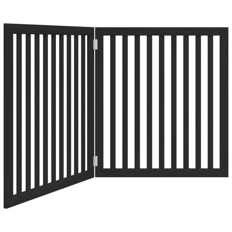 vidaXL Dog Gate Foldable 2 Panels Black 160 cm Poplar Wood