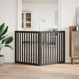 vidaXL Dog Gate Foldable 2 Panels Black 160 cm Poplar Wood