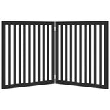 vidaXL Dog Gate Foldable 2 Panels Black 160 cm Poplar Wood