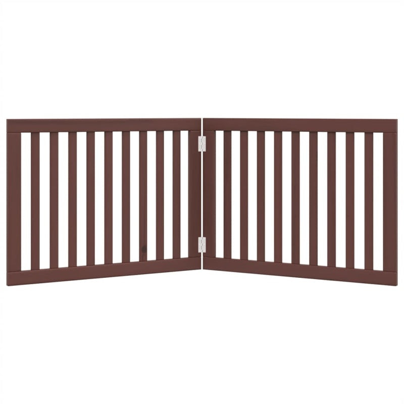 vidaXL Dog Gate Foldable 2 Panels Brown 160 cm Poplar Wood