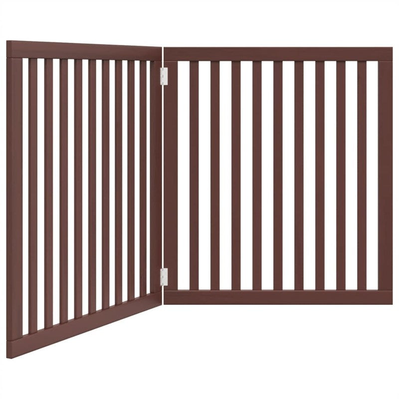 vidaXL Dog Gate Foldable 2 Panels Brown 160 cm Poplar Wood