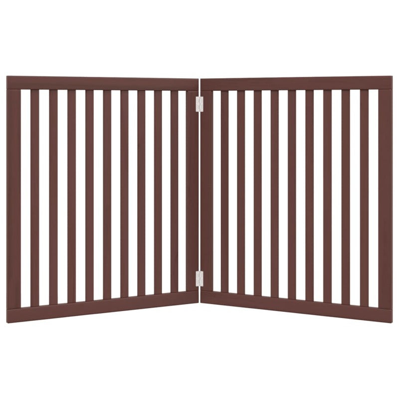 vidaXL Dog Gate Foldable 2 Panels Brown 160 cm Poplar Wood