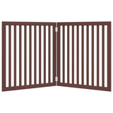 vidaXL Dog Gate Foldable 2 Panels Brown 160 cm Poplar Wood