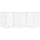 vidaXL Dog Gate with Door Foldable 6 Panels White 300 cm Solid Wood Fir