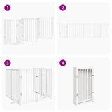 vidaXL Dog Gate with Door Foldable 6 Panels White 300 cm Solid Wood Fir