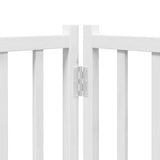 vidaXL Dog Gate with Door Foldable 6 Panels White 300 cm Solid Wood Fir