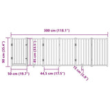 vidaXL Dog Gate with Door Foldable 6 Panels White 300 cm Solid Wood Fir