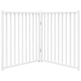 vidaXL Dog Gate Foldable 2 Panels White 160 cm Solid Wood Fir