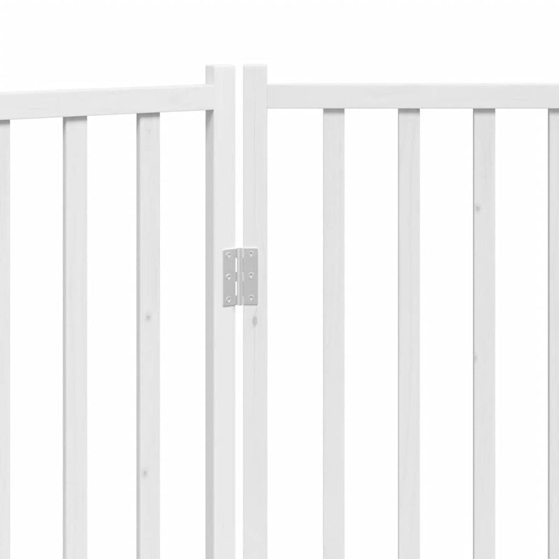 vidaXL Dog Gate Foldable 2 Panels White 160 cm Solid Wood Fir