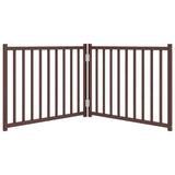 vidaXL Dog Gate Foldable 2 Panels Brown Oak 160 cm Solid Wood Fir