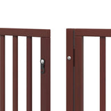 vidaXL Dog Gate with Door Foldable 9 Panels Brown 450 cm Poplar Wood