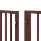 vidaXL Dog Gate with Door Foldable 15 Panels Brown 750 cm Poplar Wood