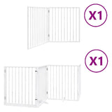 vidaXL Dog Gate with Door Foldable 6 Panels White 480 cm Poplar Wood