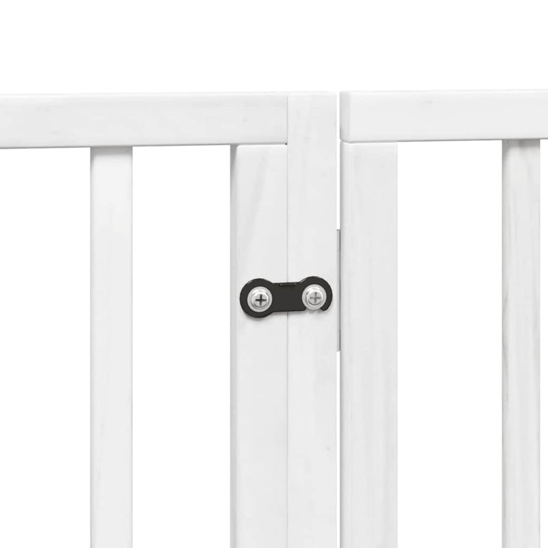 vidaXL Dog Gate with Door Foldable 6 Panels White 480 cm Poplar Wood