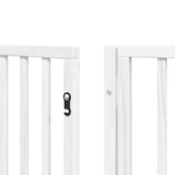 vidaXL Dog Gate with Door Foldable 6 Panels White 480 cm Poplar Wood