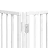 vidaXL Dog Gate with Door Foldable 6 Panels White 480 cm Poplar Wood