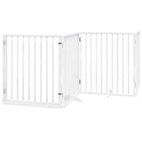 vidaXL Dog Gate with Door Foldable 10 Panels White 800 cm Poplar Wood