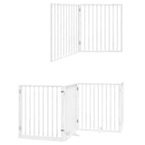 vidaXL Dog Gate with Door Foldable 10 Panels White 800 cm Poplar Wood