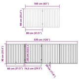 vidaXL Dog Gate with Door Foldable 10 Panels Brown 800 cm Poplar Wood