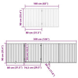 vidaXL Dog Gate with Door Foldable 12 Panels Brown 960 cm Poplar Wood