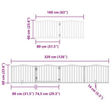 vidaXL Dog Gate with Door Foldable 6 Panels 480 cm Poplar Wood