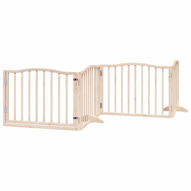 vidaXL Dog Gate with Door Foldable 6 Panels 480 cm Poplar Wood