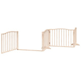 vidaXL Dog Gate with Door Foldable 6 Panels 480 cm Poplar Wood