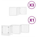 vidaXL Dog Gate with Door Foldable 15 Panels White 750 cm Poplar Wood