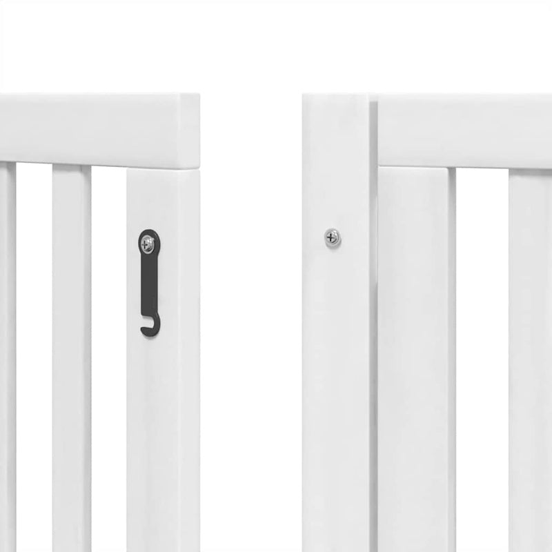 vidaXL Dog Gate with Door Foldable 15 Panels White 750 cm Poplar Wood