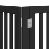 vidaXL Dog Gate with Door Foldable 9 Panels Black 450 cm Poplar Wood