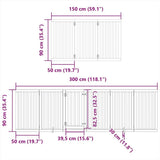 vidaXL Dog Gate with Door Foldable 9 Panels Black 450 cm Poplar Wood